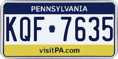 PA license plate KQF7635