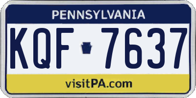 PA license plate KQF7637