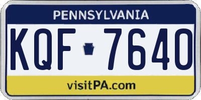 PA license plate KQF7640