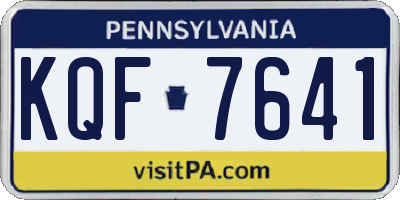 PA license plate KQF7641
