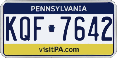 PA license plate KQF7642