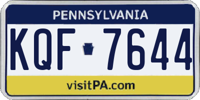 PA license plate KQF7644