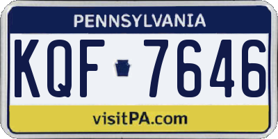 PA license plate KQF7646