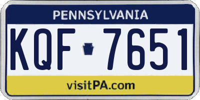 PA license plate KQF7651