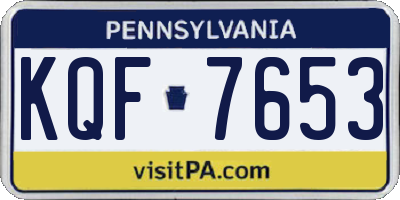 PA license plate KQF7653