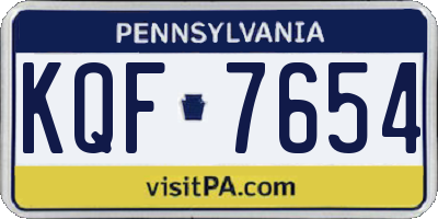 PA license plate KQF7654