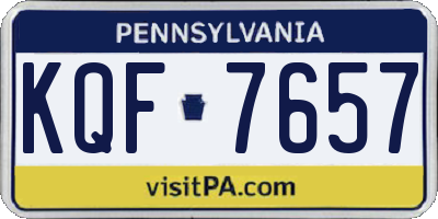 PA license plate KQF7657