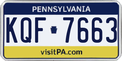 PA license plate KQF7663