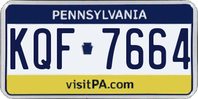 PA license plate KQF7664