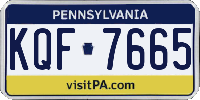 PA license plate KQF7665