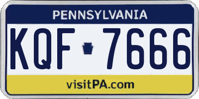 PA license plate KQF7666