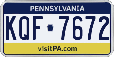 PA license plate KQF7672