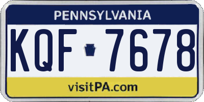 PA license plate KQF7678
