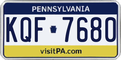 PA license plate KQF7680
