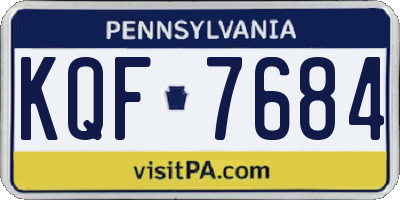 PA license plate KQF7684