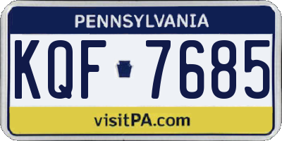 PA license plate KQF7685