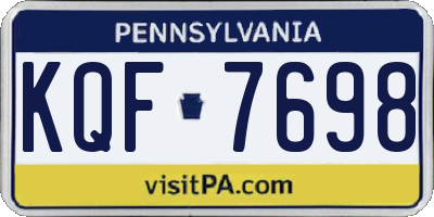 PA license plate KQF7698