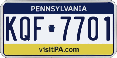 PA license plate KQF7701