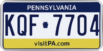 PA license plate KQF7704