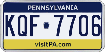 PA license plate KQF7706