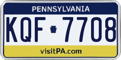 PA license plate KQF7708