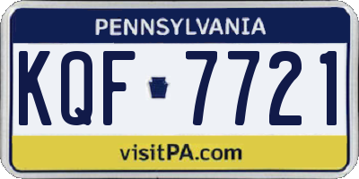 PA license plate KQF7721