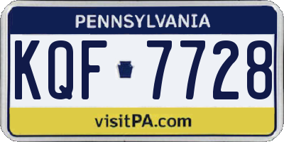 PA license plate KQF7728