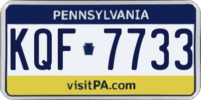 PA license plate KQF7733
