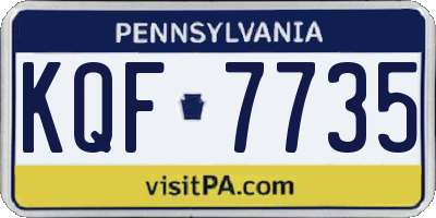 PA license plate KQF7735