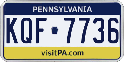 PA license plate KQF7736