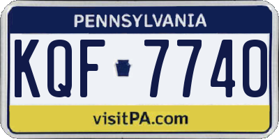 PA license plate KQF7740