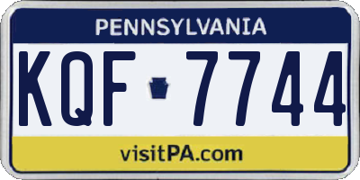 PA license plate KQF7744