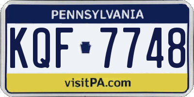 PA license plate KQF7748