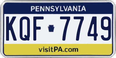PA license plate KQF7749