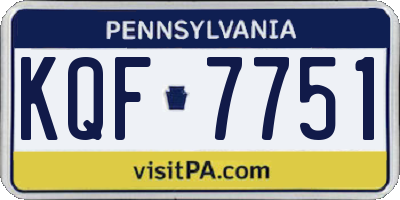 PA license plate KQF7751