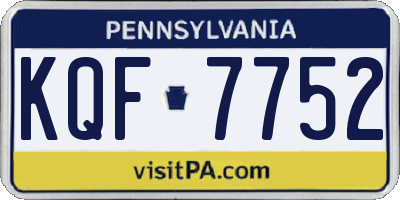 PA license plate KQF7752