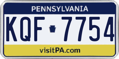 PA license plate KQF7754