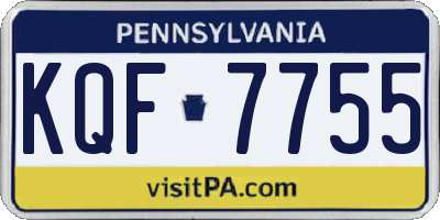 PA license plate KQF7755