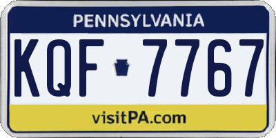 PA license plate KQF7767