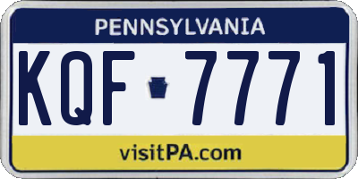 PA license plate KQF7771