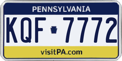 PA license plate KQF7772