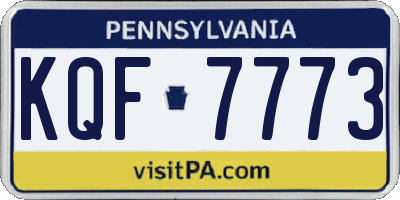 PA license plate KQF7773