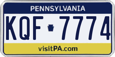 PA license plate KQF7774