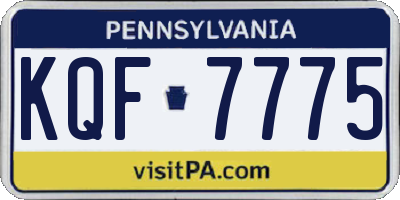 PA license plate KQF7775