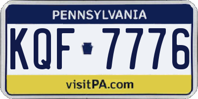 PA license plate KQF7776