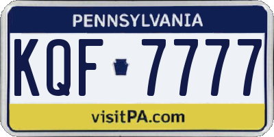PA license plate KQF7777