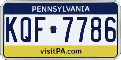 PA license plate KQF7786