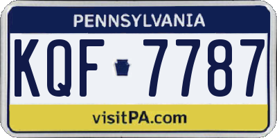 PA license plate KQF7787