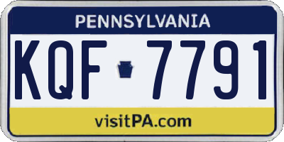 PA license plate KQF7791