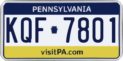 PA license plate KQF7801